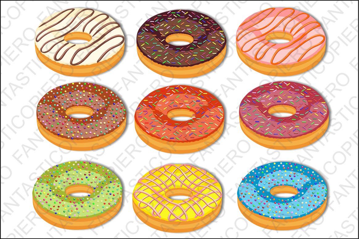 Donuts Clip Art Doughnuts clipart JPG files and PNG files. example image 1