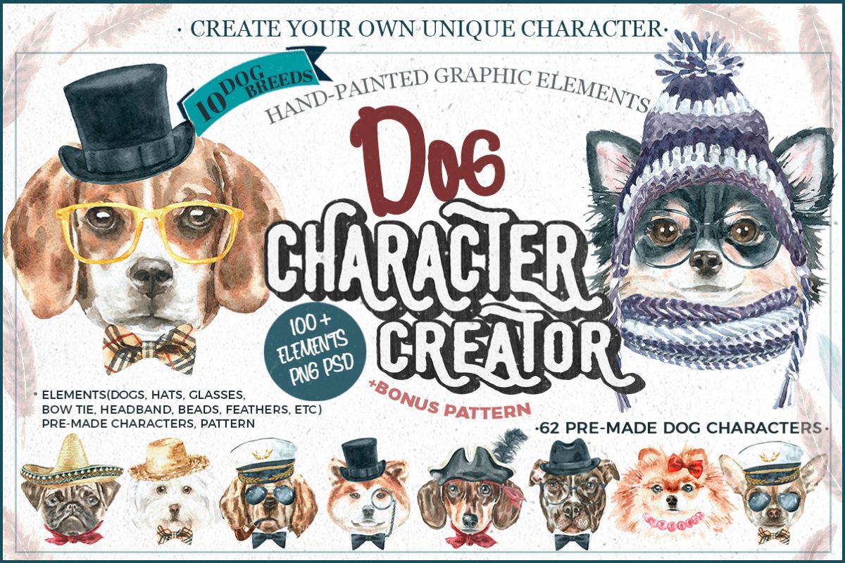 Watercolor Dogs. Animal creator. example image 1