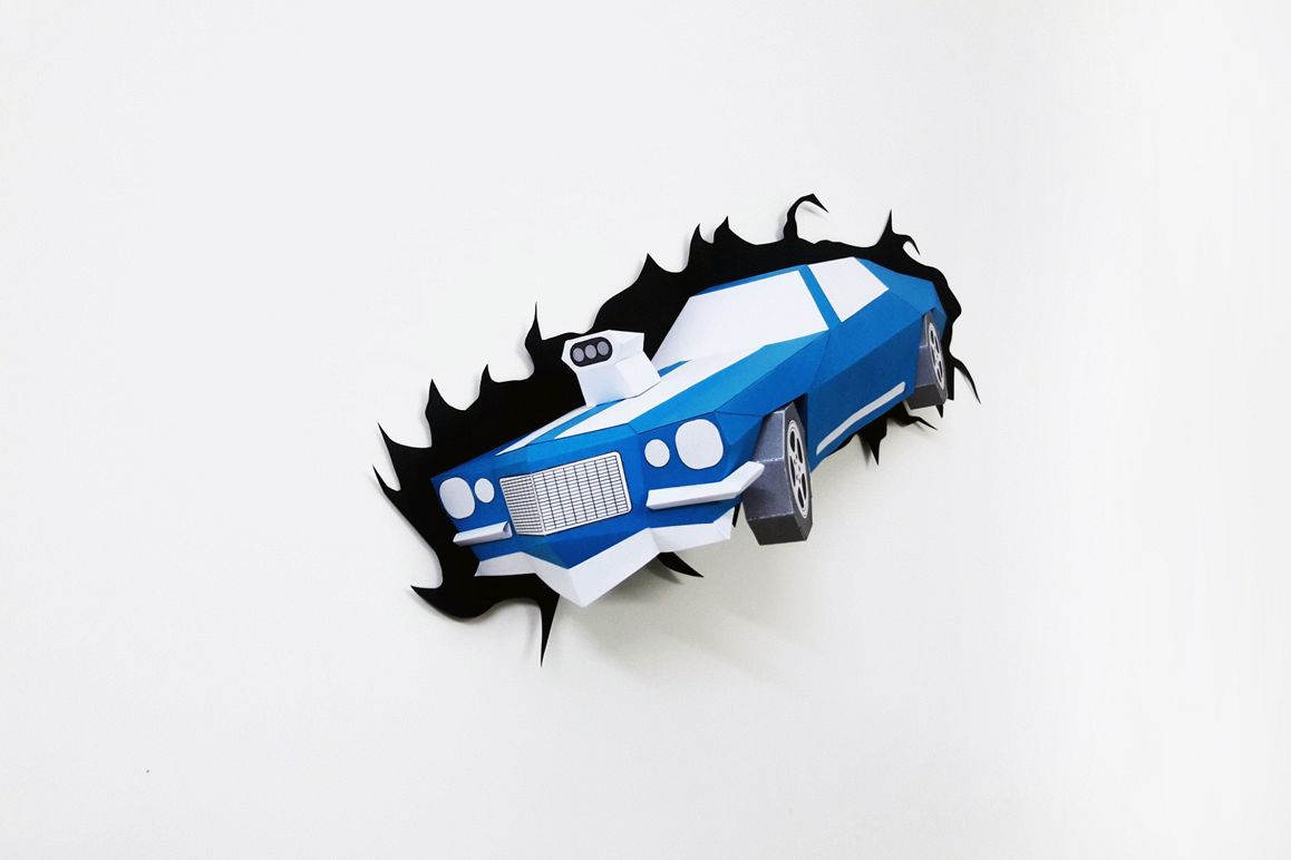 DIY Crashing Car - 3d papercraft example image 1