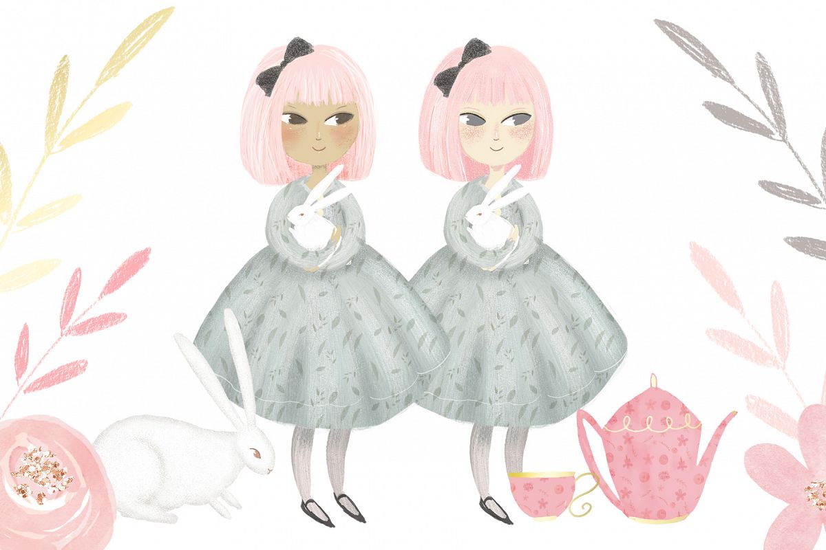 Alice in Wonderland Illustrations Clipart example image 1
