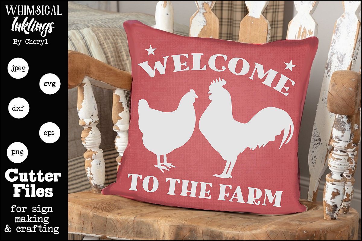 Welcome To The Farm-Rooster SVG example image 1
