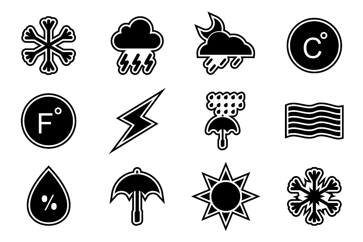Set Of Weather And Season Icons example image 1