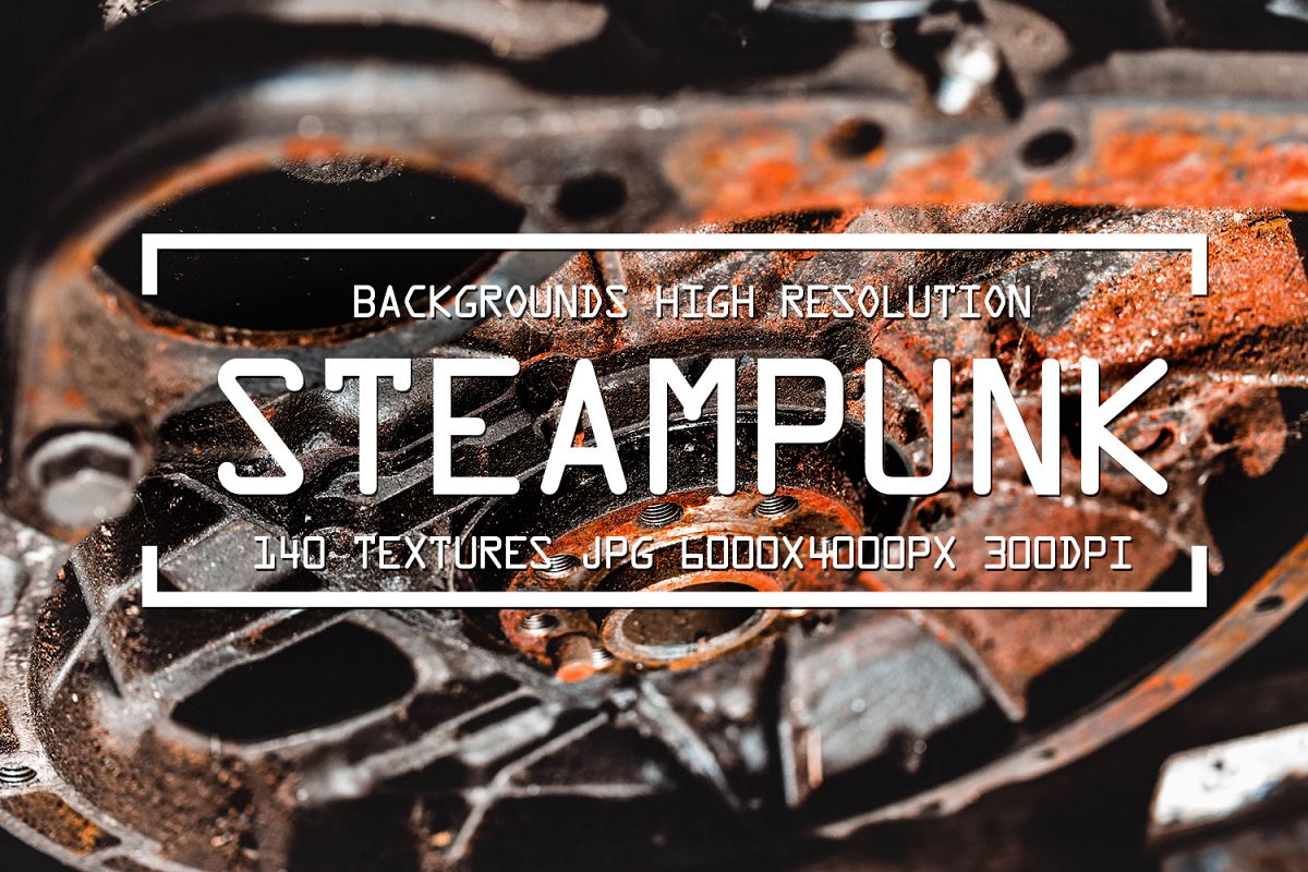 140 STEAMPUNK GRUNGE TEXTURES overlays background digital example image 1