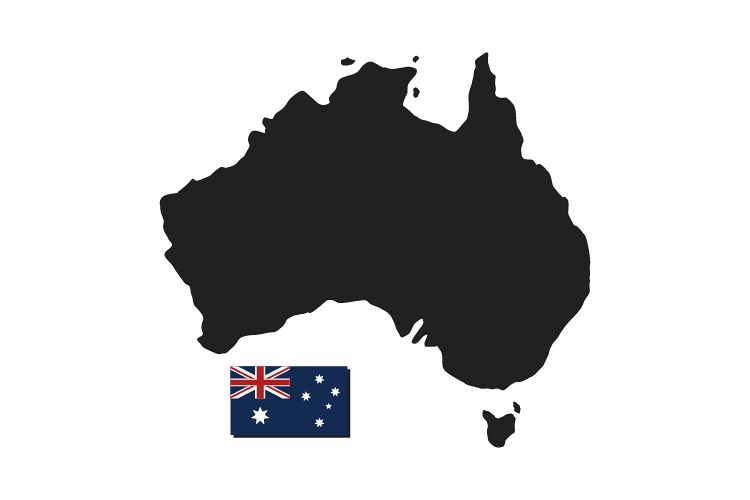 Australia map with flag example image 1