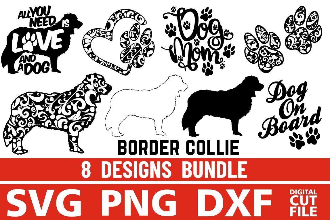 Download 8x Border Collie Bundle svg ,Dog Shapes svg, Silhouettes