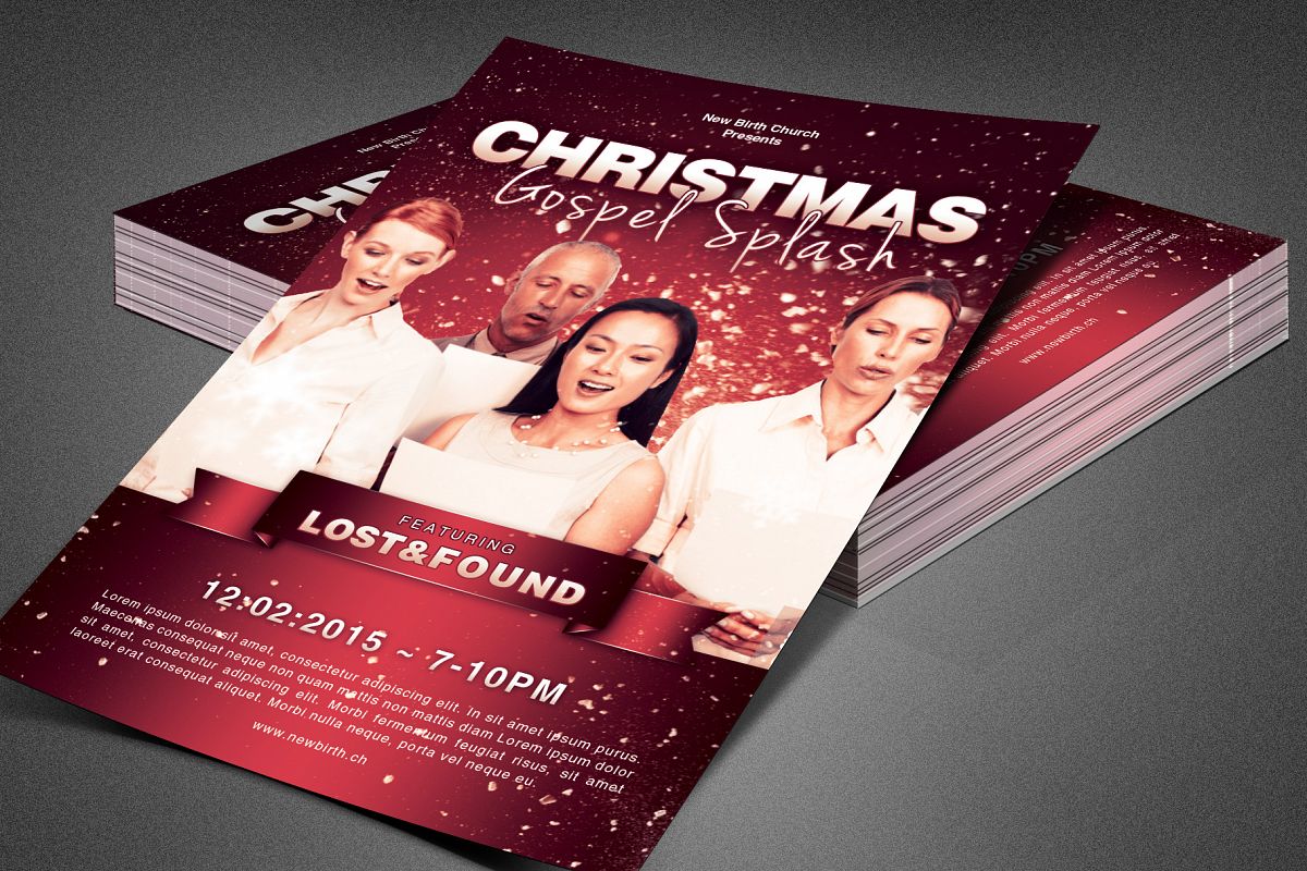 Christmas Gospel Splash Church Flyer example image 1