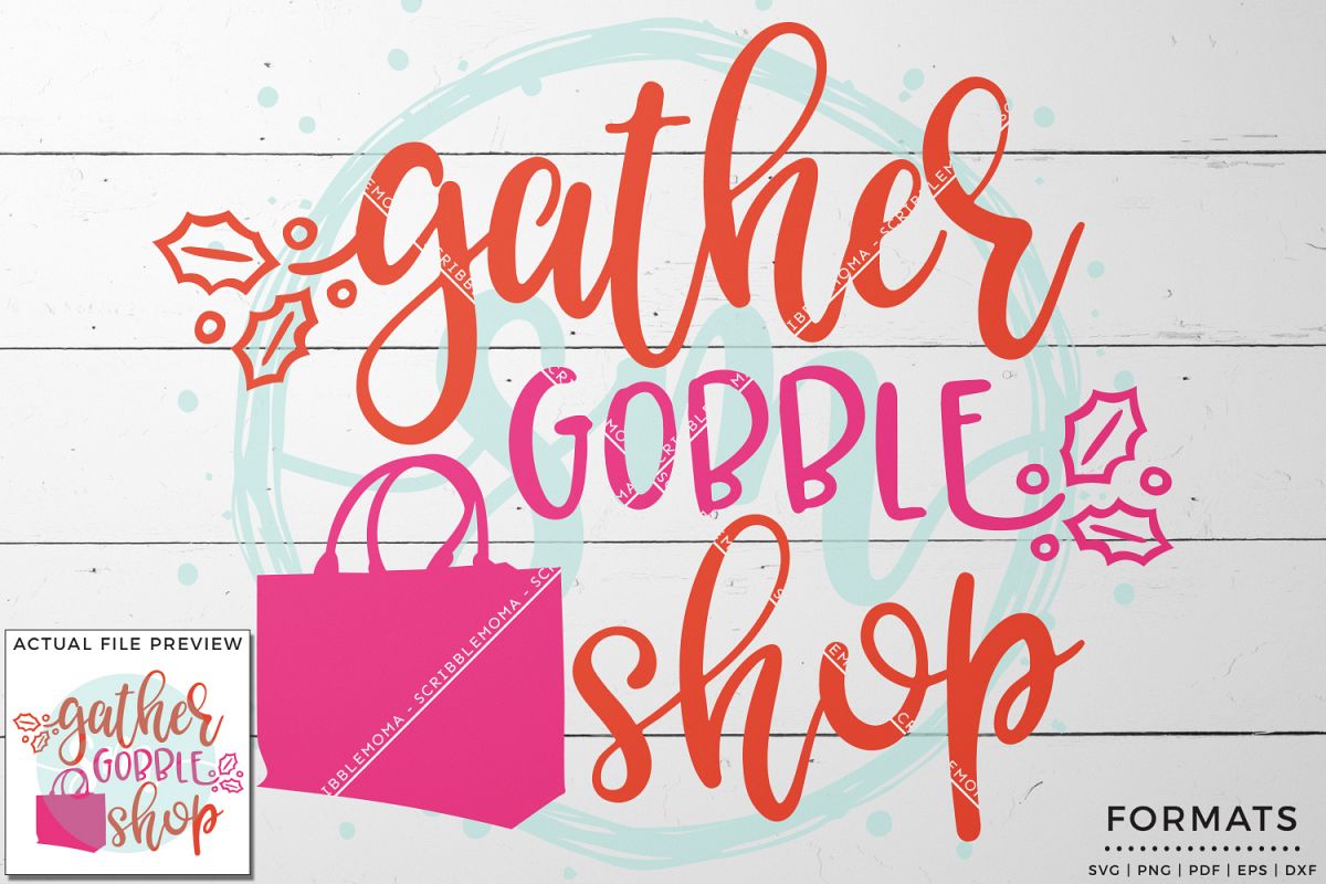 Gather Gobble Shop Black Friday SVG example image 1