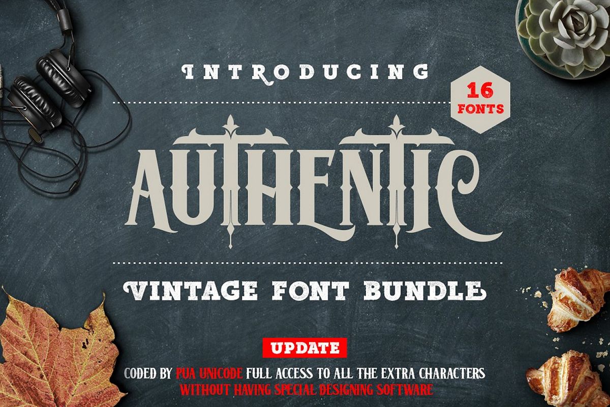 Authentic Vintage Font Bundle example image 1