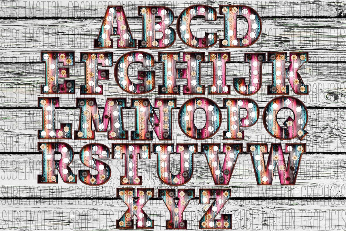 Serape Marquee Alphabet 2 example image 1