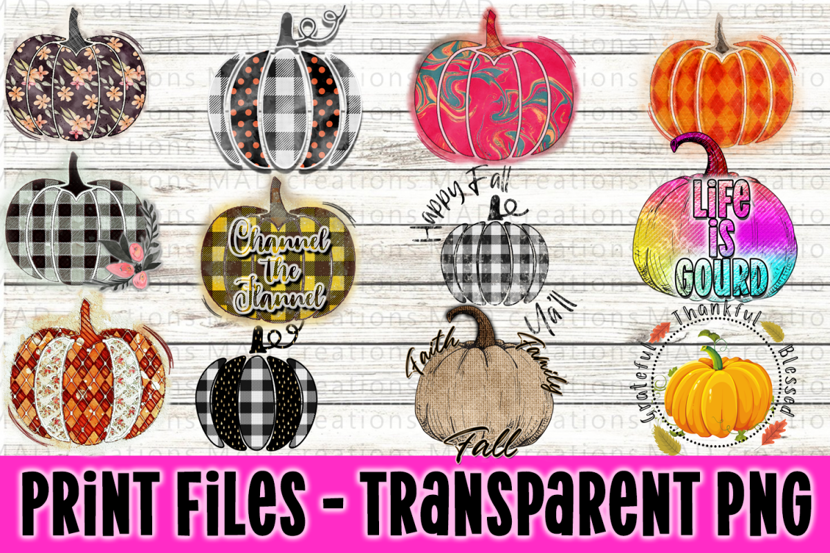 Pumpkin Bundle - Fall Bundle - Print Files Clipart example image 1
