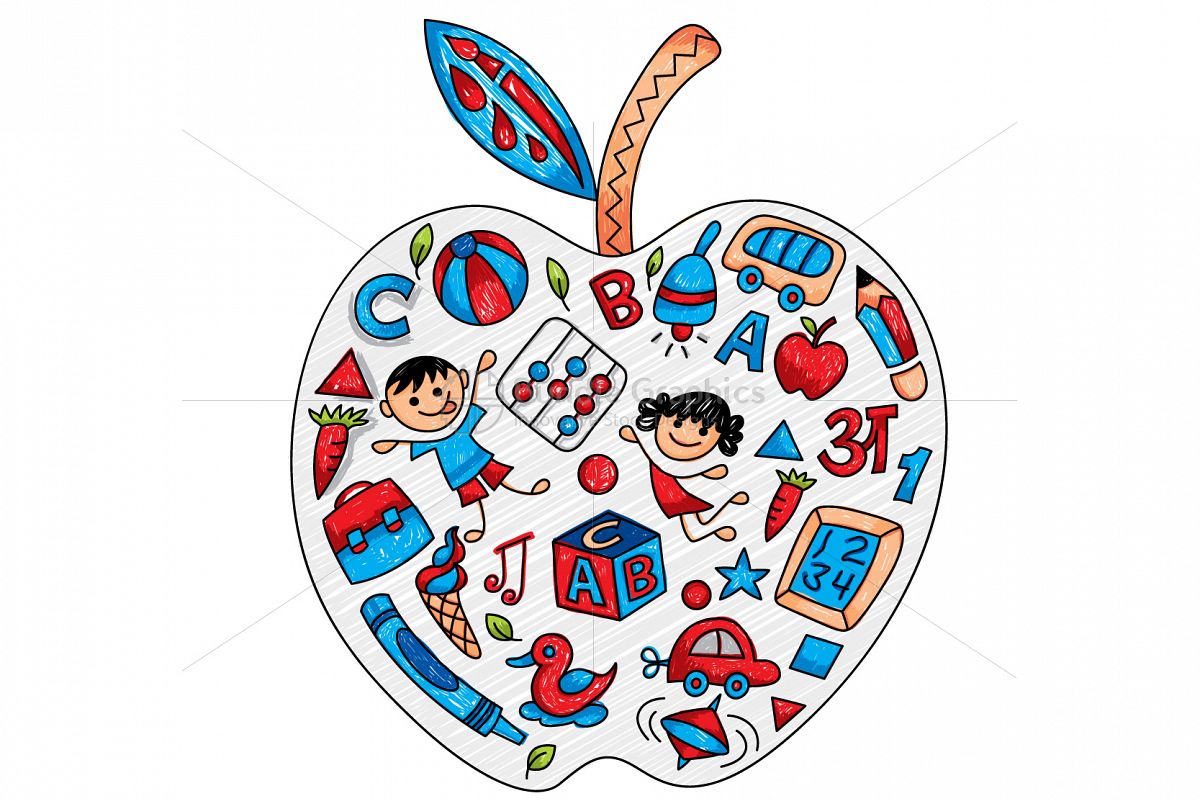 Play Pen Apple - Colorful Graphical Illustration example image 1