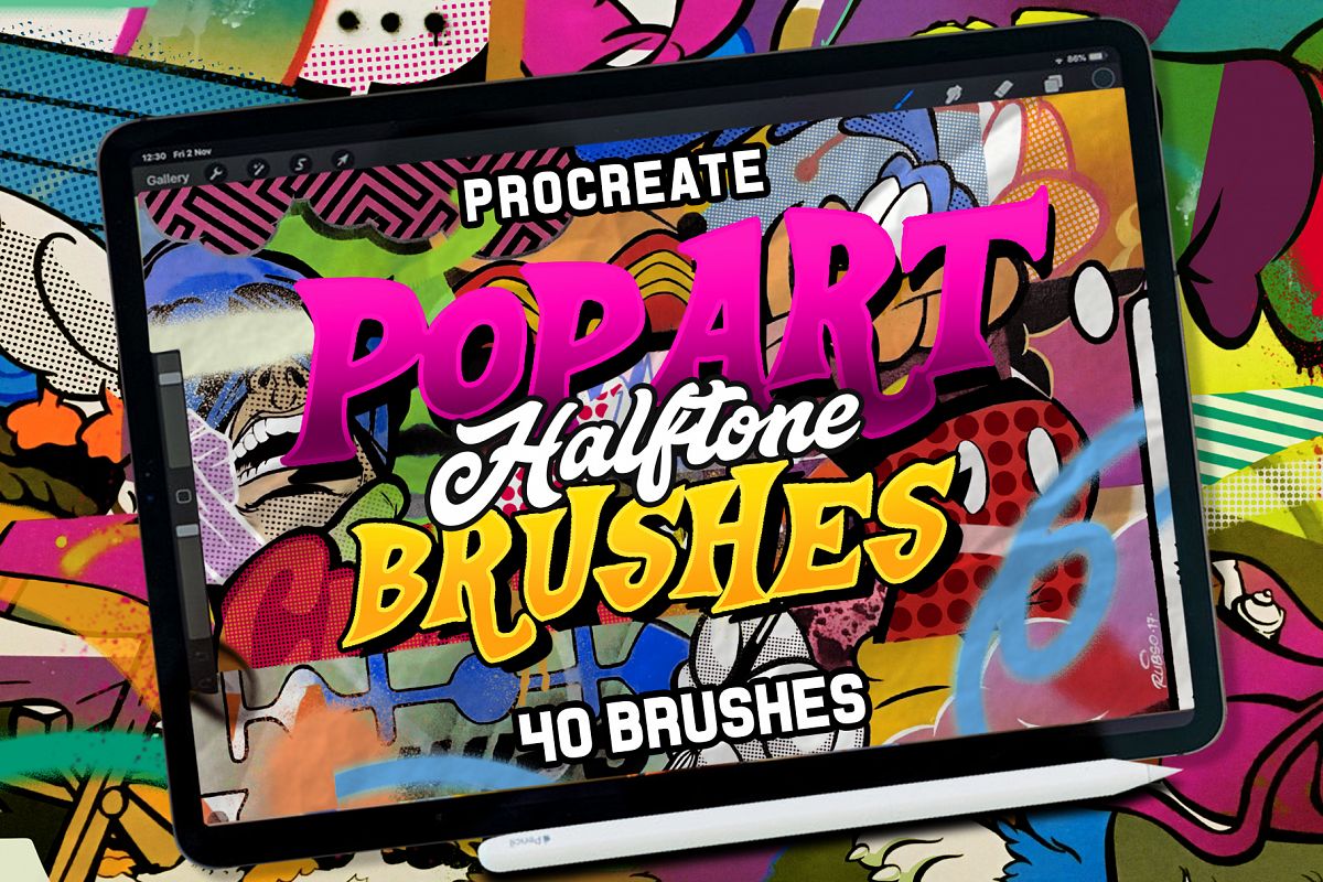 POP ART BRUSHES KIT FOR PROCREATE example image 1
