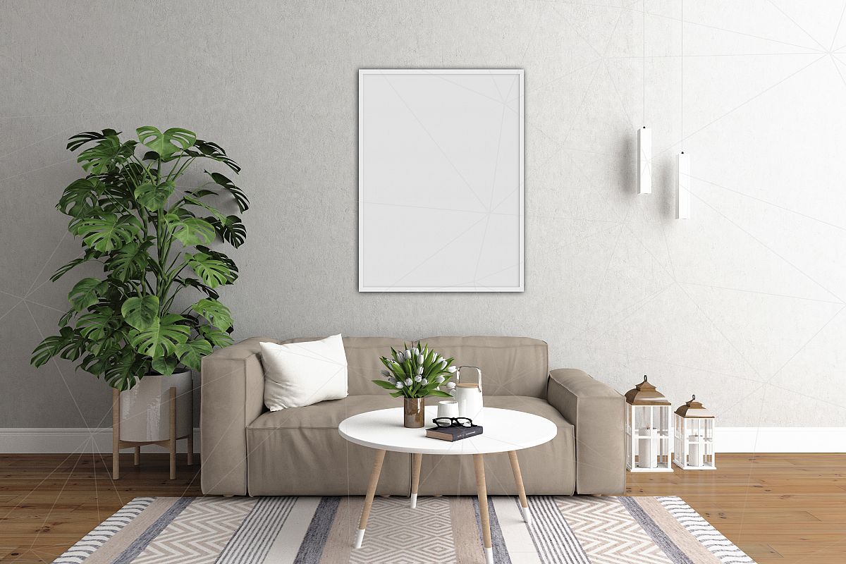 Interior mockup bundle - blank wall mock up example image 1