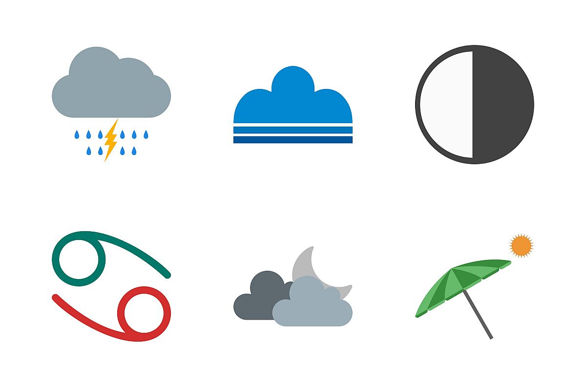Set Of Weather And Season Icons example image 1