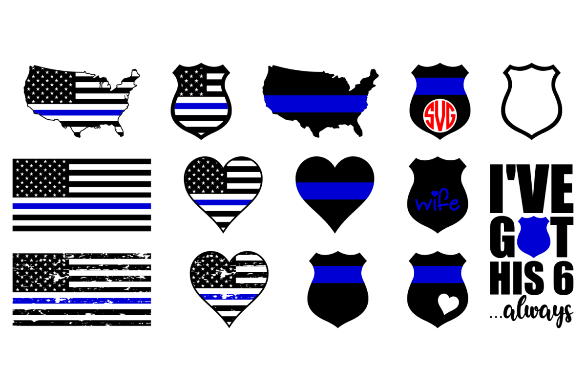Download Police Blue Line Flag SVG