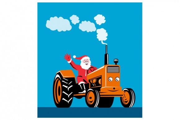 Santa Claus Driving Tractor example image 1