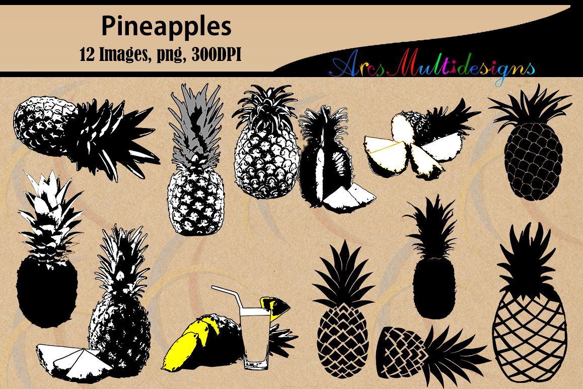Pineapple silhouette svg / fruit silhouette / pineapple vector / fruit vector / pine apple svg file / SVG / png / High Quality scrapbooking example image 1