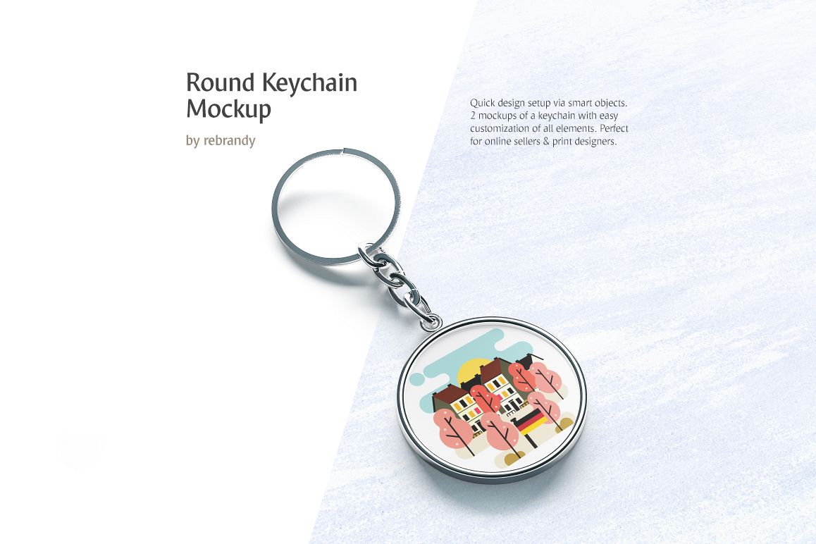 Download Round Keychain Mockup (139714) | Branding | Design Bundles PSD Mockup Templates