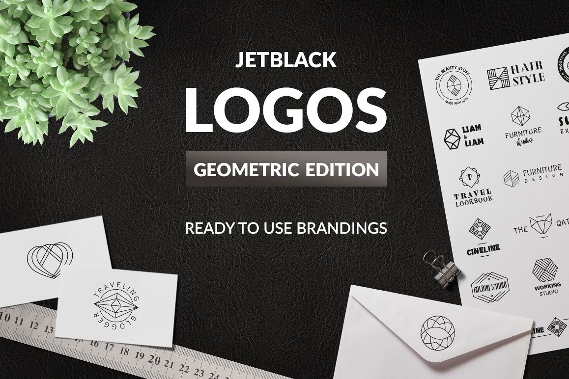 30 Premade Logos – Geometric Edition example image 1