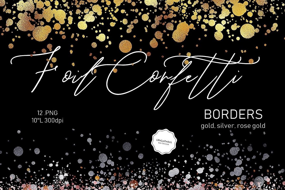 Foil Confetti Borders - Party Overlay example image 1
