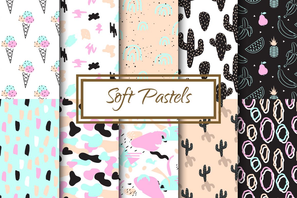 Soft Pastels Seamless Patterns example image 1