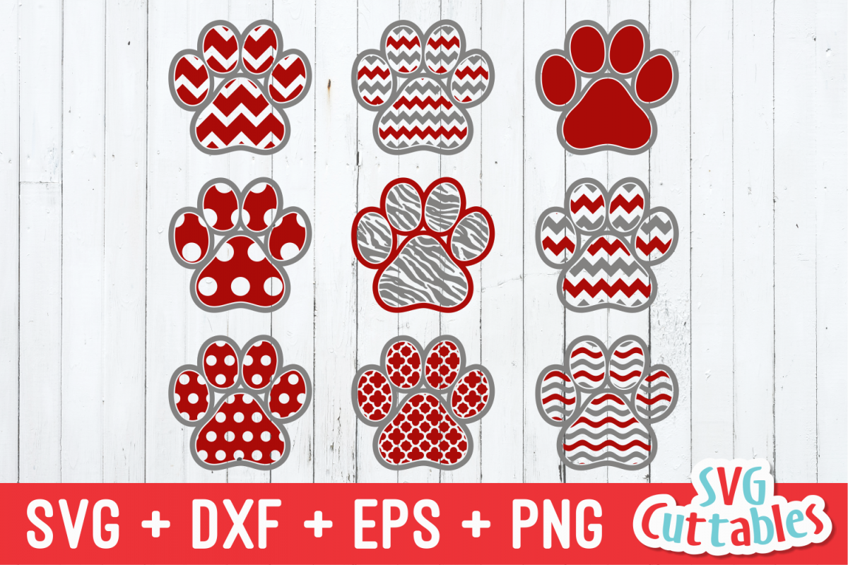 Pattern Paw Print | SVG Cut File example image 1