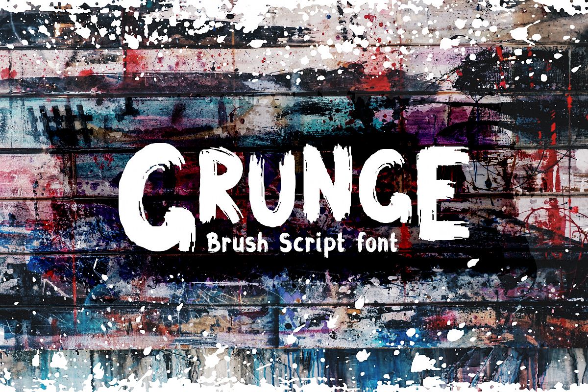 Grunge Latin and Cyrillic Brush Script Font example image 1