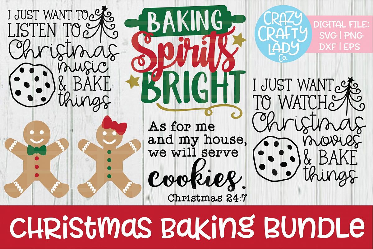 Christmas Baking Bundle SVG DXF EPS PNG Cut Files example image 1