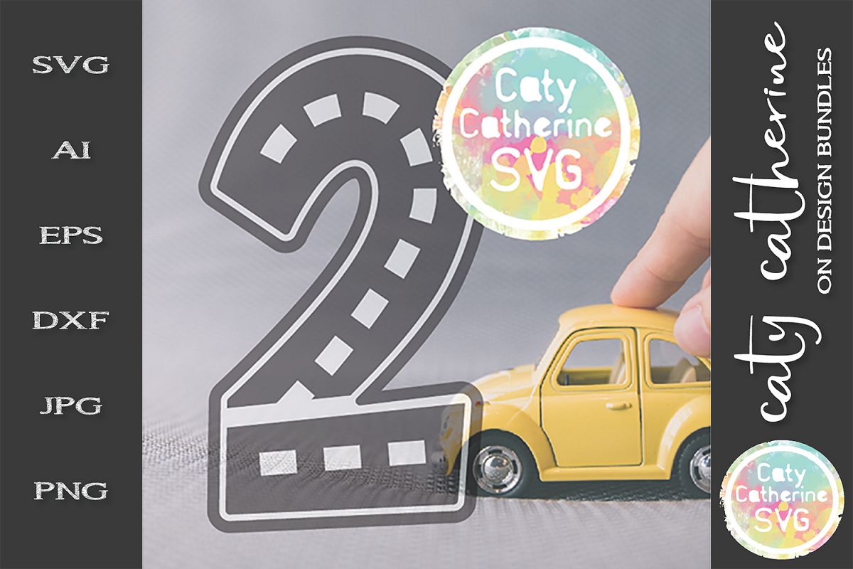 Road Map Kids Birthday Number Two SVG Cut File example image 1
