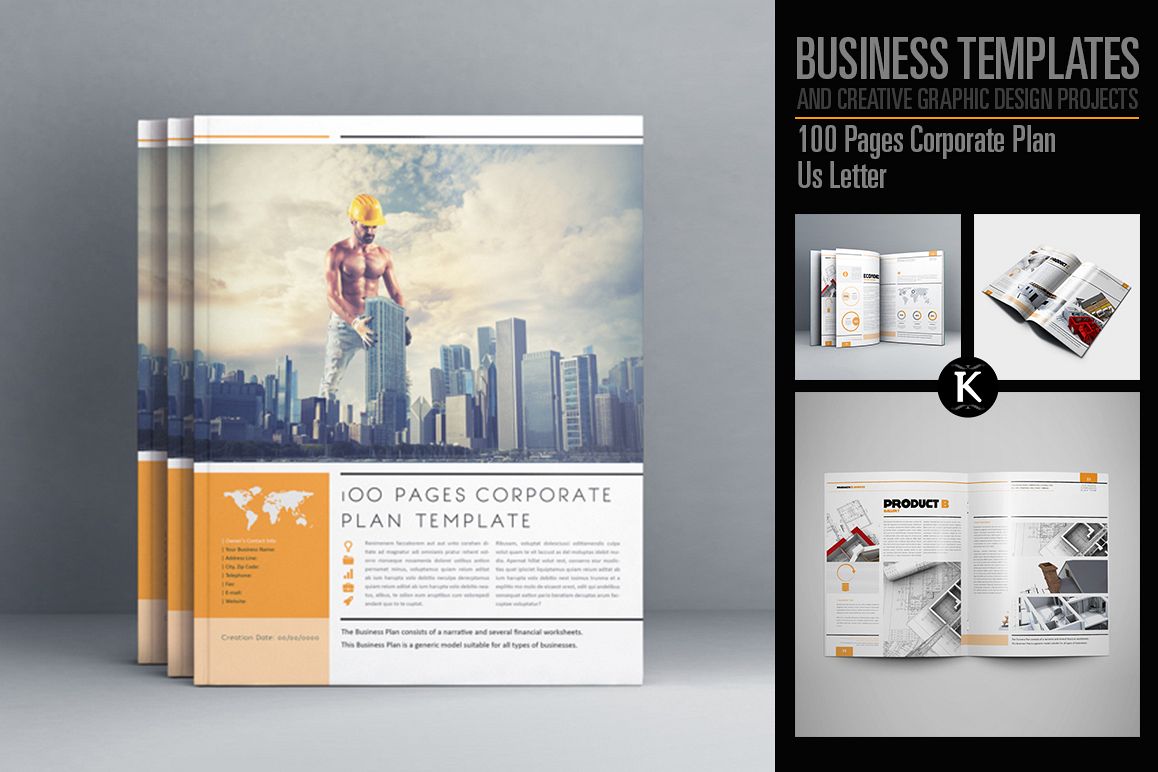 100 Pages Corporate Plan Us Letter example image 1