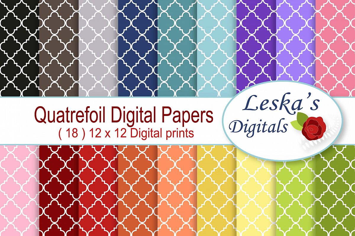 Quatrefoil Digital Paper example image 1