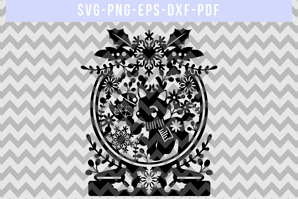 Download Winter SVG Cut File, Snowflake Papercut, Christmas Reindeer (139012) | SVGs | Design Bundles