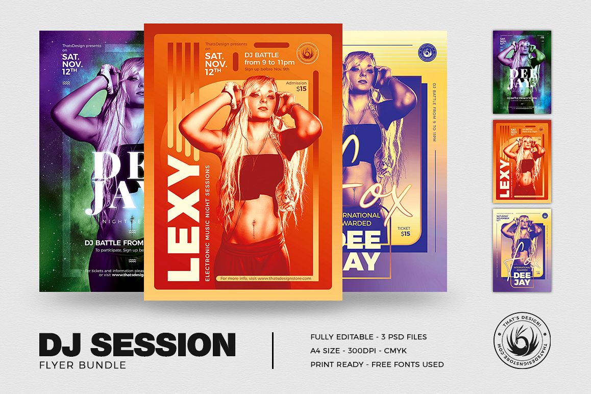 DJ Session Flyer Bundle V3 example image 1