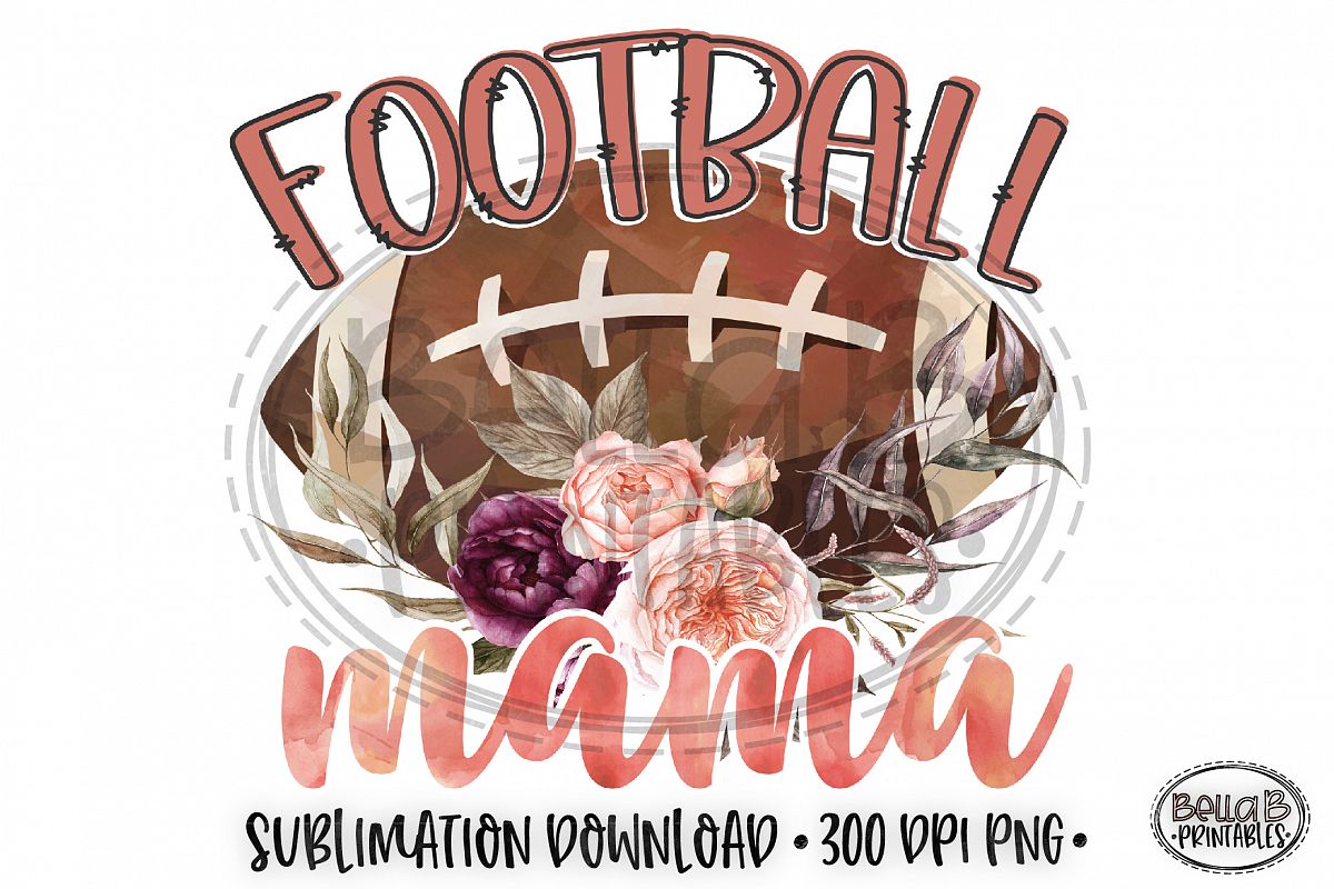 Football Sublimation Design, Football Mama Sublimation example image 1