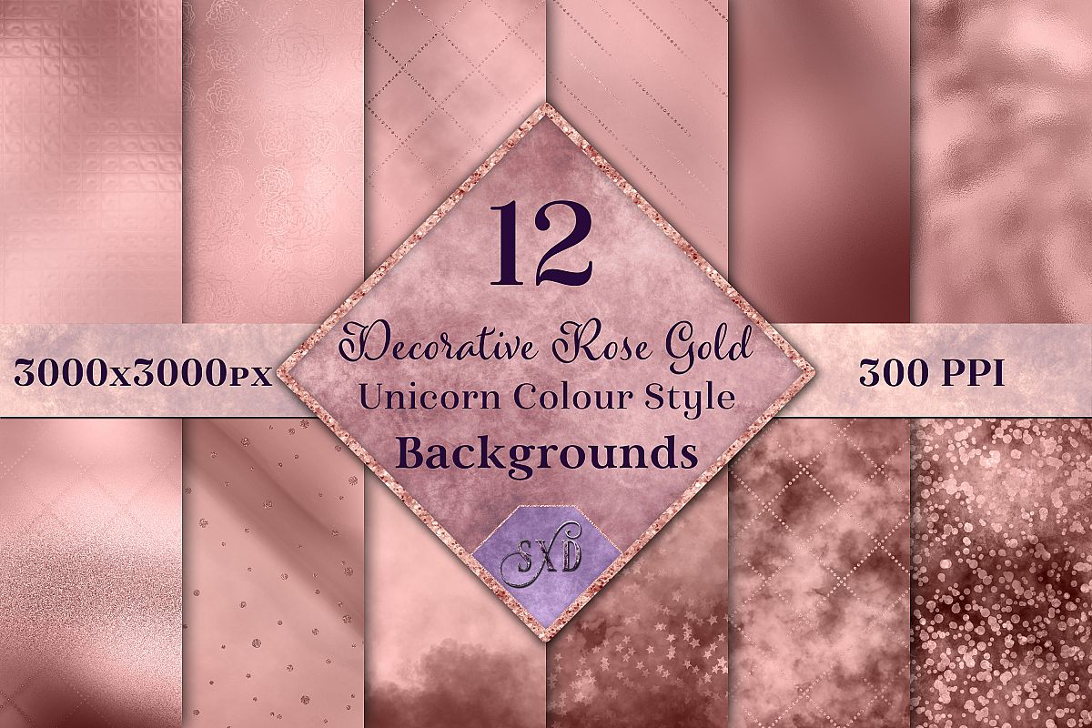 Decorative Rose Gold Unicorn Colour Style Backgrounds example image 1