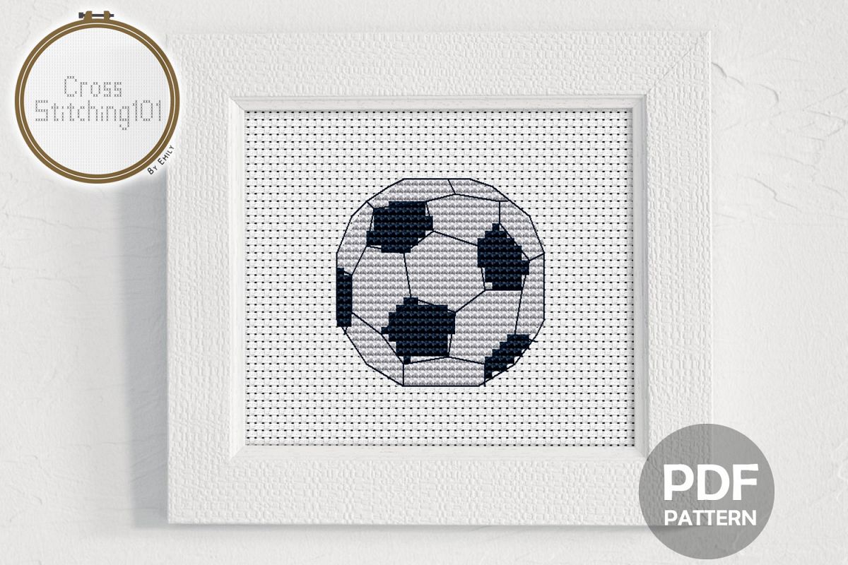 Football Cross Stitch Pattern - Instant Download PDF example image 1