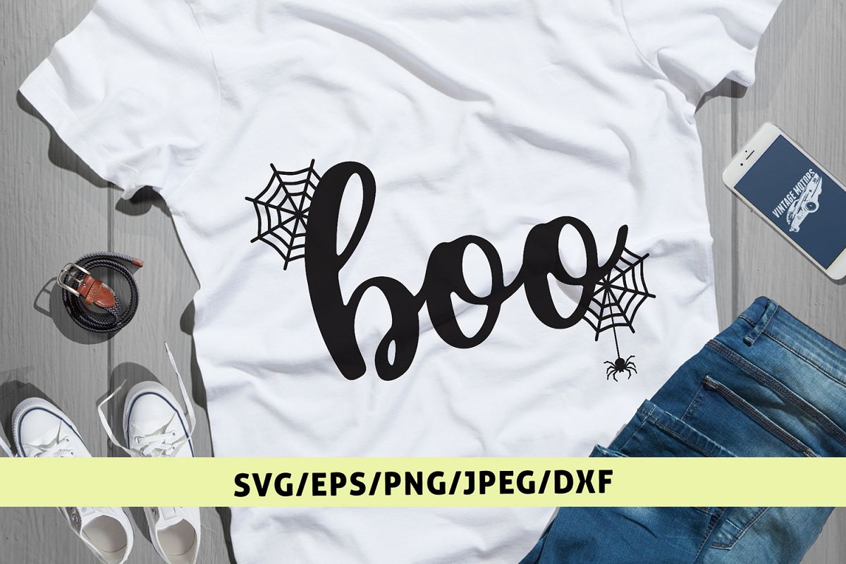 Boo - Halloween SVG EPS DXF PNG Cutting Files example image 1