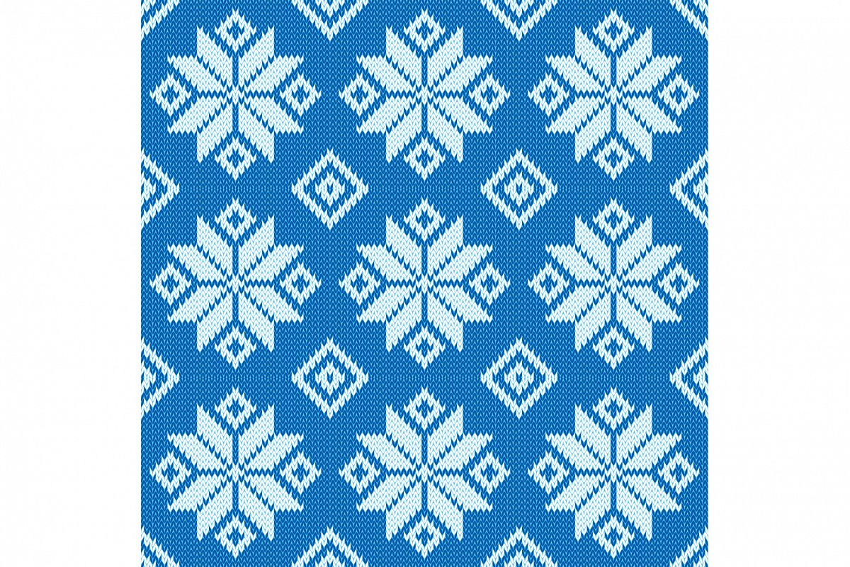 Seamless vector background with Norwegian snowflakes. Print. Cloth design, wallpaper. example image 1