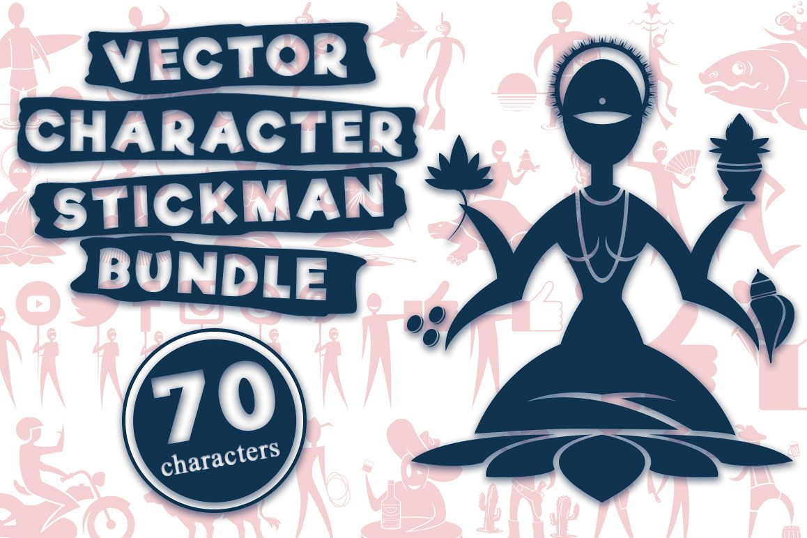 VECTOR CHARACTER STICKMAN BUNDLE example image 1