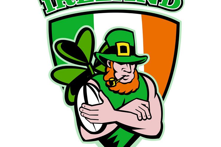 Irish leprechaun rugby player shield Ireland example image 1