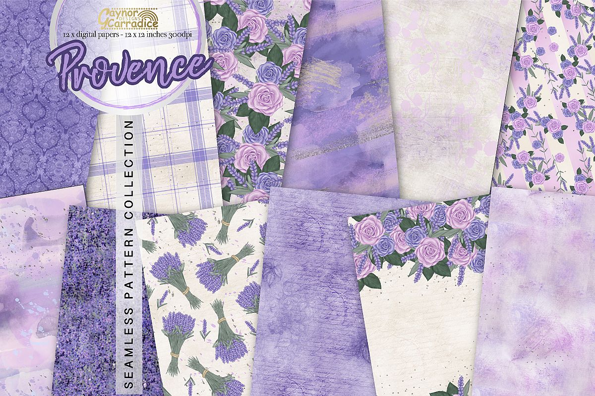 Provence - lavender Seamless Pattern collection example image 1