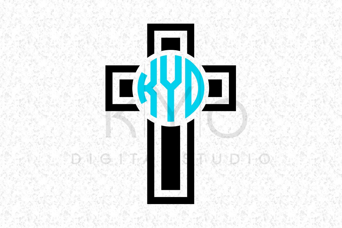 Download Christian Cross Easter Monogram frame SVG DXF PNG EPS files