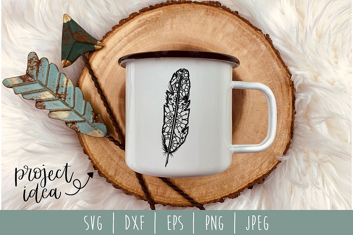 Zentangle Feather SVG, DXF, EPS, PNG JPEG example image 1