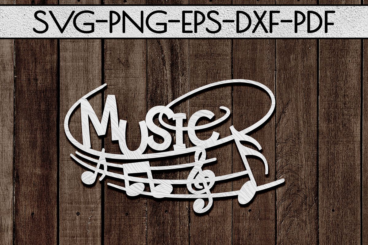 Music Sign Papercut Template, Treble Clef, Musical SVG, DXF example image 1