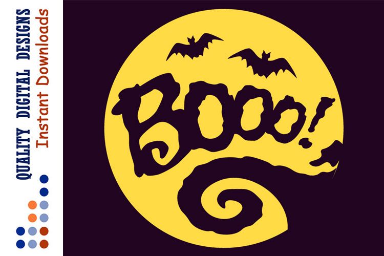 Halloween sign svg BOO! Fall decor Bats clipart Ghost svg