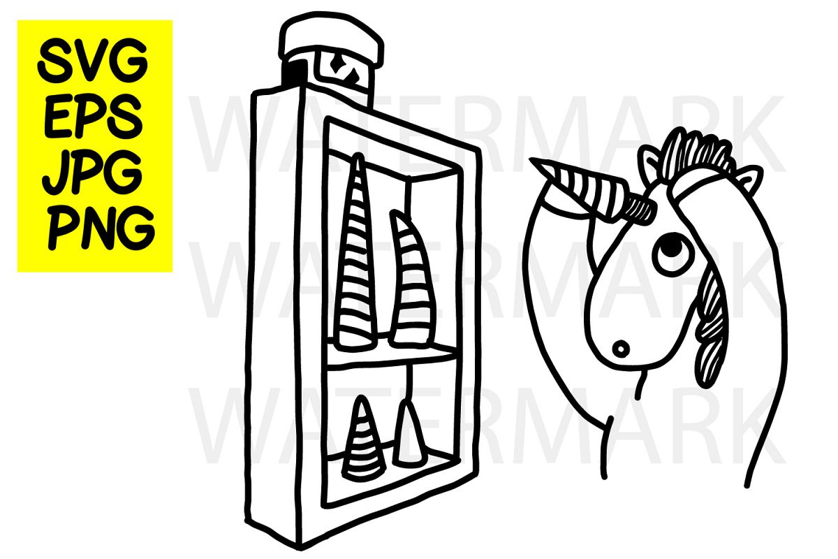 Unicorn Changing Horn- SVG-EPS-JPG-PNG example image 1