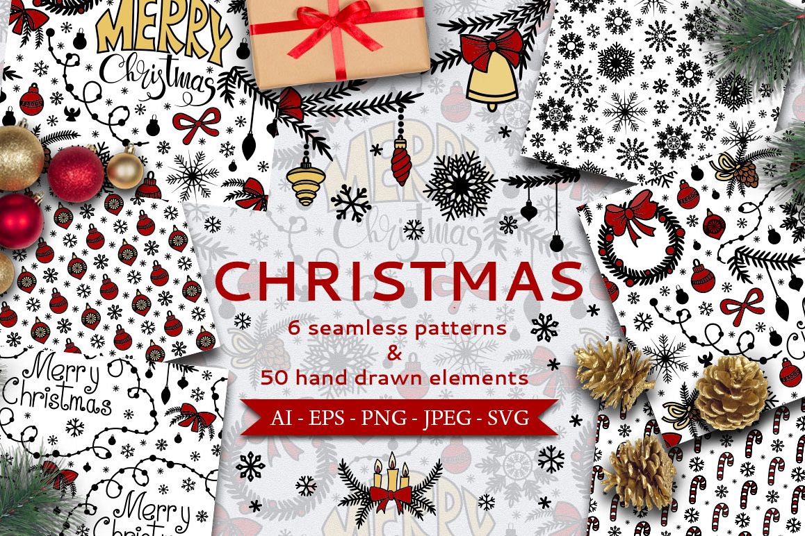 Christmas Seamless Patterns example image 1