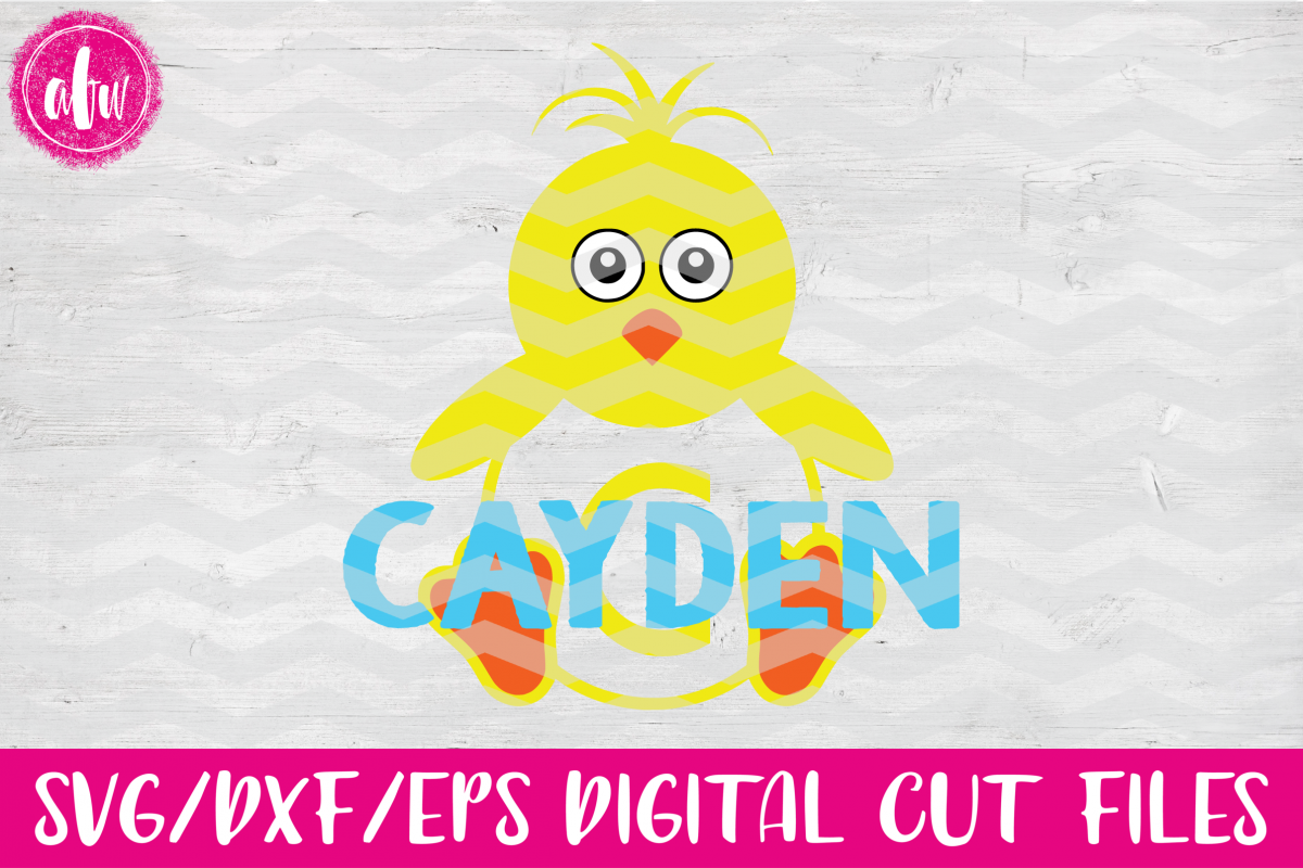 Monogram Chick- SVG, DXF, EPS Cut File example image 1