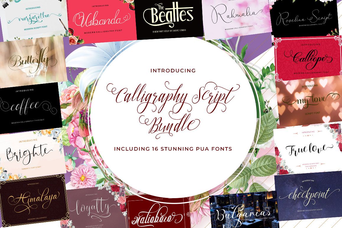 Calligraphy Script Bundle example image 1