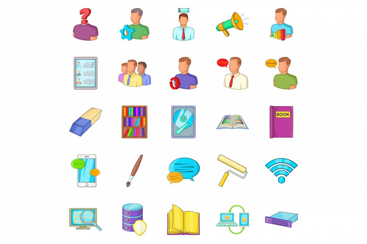 Remittance icons set, cartoon style example image 1